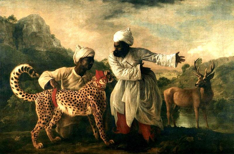 George Stubbs Gepard mit zwei indischen Dienern und einem Hirsch oil painting picture